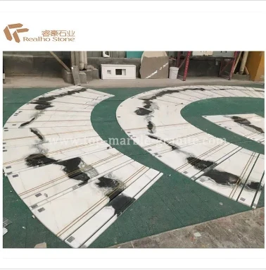 Modern Panda White Marble Stairs For Design