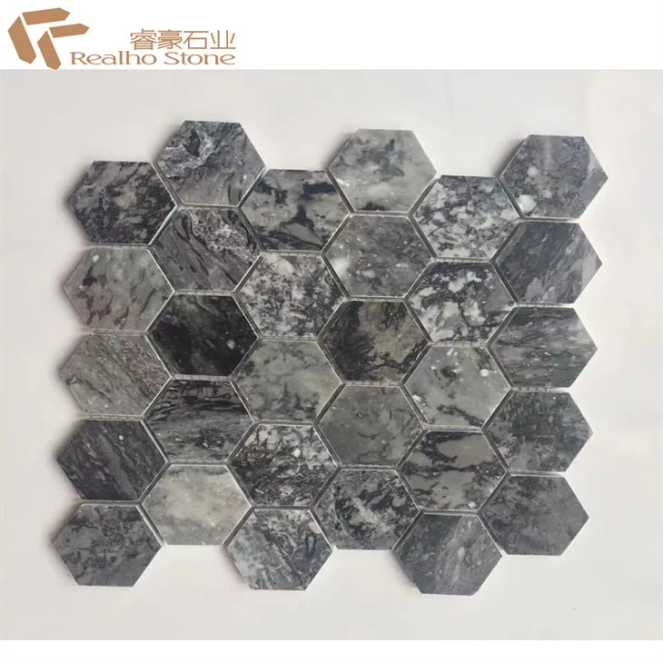 Carrara trắng Marble Mosaic Wall Cladding Tile