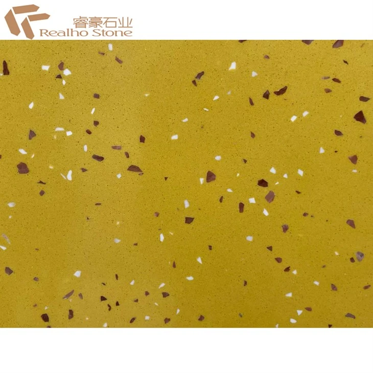 Vô cơ Terrazzo Manta màu vàng Tùy chỉnh gạch vuông sàn 60x60 Phòng khách phòng ngủ
