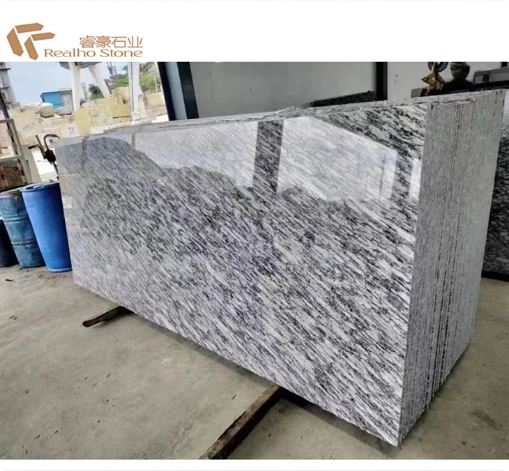 Bề mặt được đánh bóng Gạch lát đá granite màu xám rơi xuống sao băng cho mặt bàn
