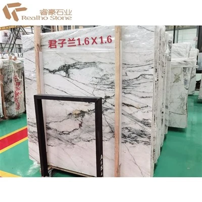 Clivia White Marble --- Tấm đá cẩm thạch trắng cho Tường gạch Tầng trên cùng của Đảo Đảo