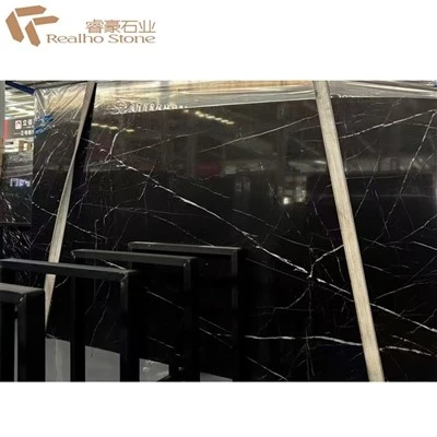Nero Marquina Marble---Black Marble Slab For Countertop Island Top Floor Tile Wall Cladding