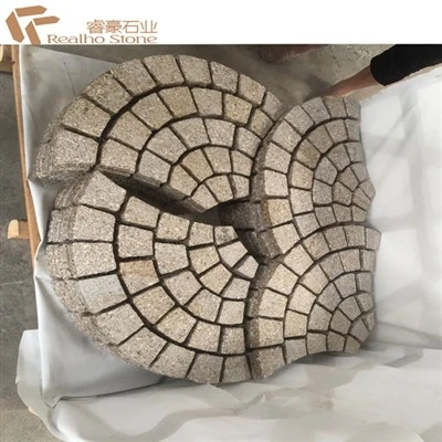 Hình quạt bằng đá granite kỳ lạ G682 Máy lát đá hình khối cho sàn đường mòn công viên
