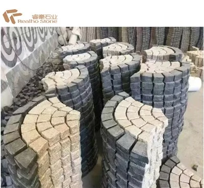 Đá lát đá granite hình quạt có tấm lưới