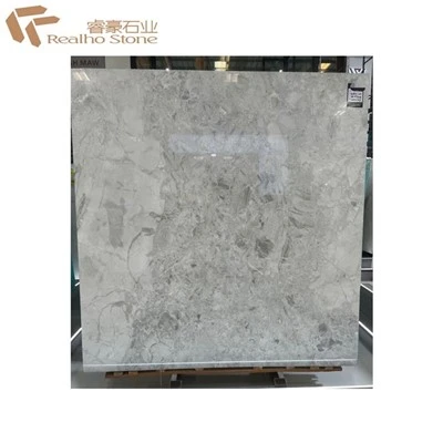 Slab đá cẩm thạch màu xám cẩm thạch màu xám cá cho tấm tường gạch trên cùng tầng trên đảo