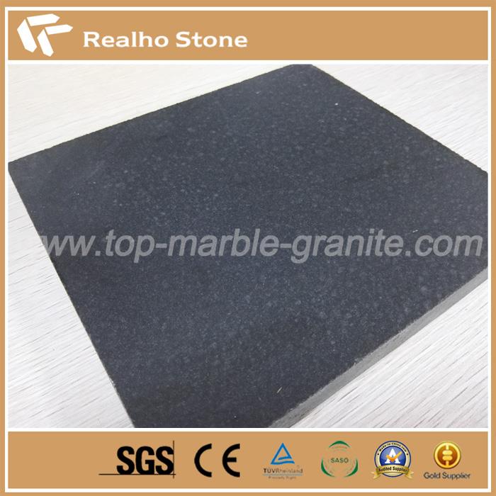 Absolute Black Mongolian Black Leather Finish Granite For Countertop