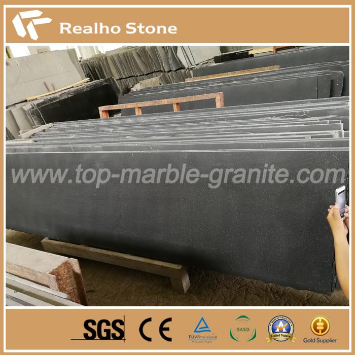 Absolute Black Mongolian Black Leather Finish Granite For Countertop