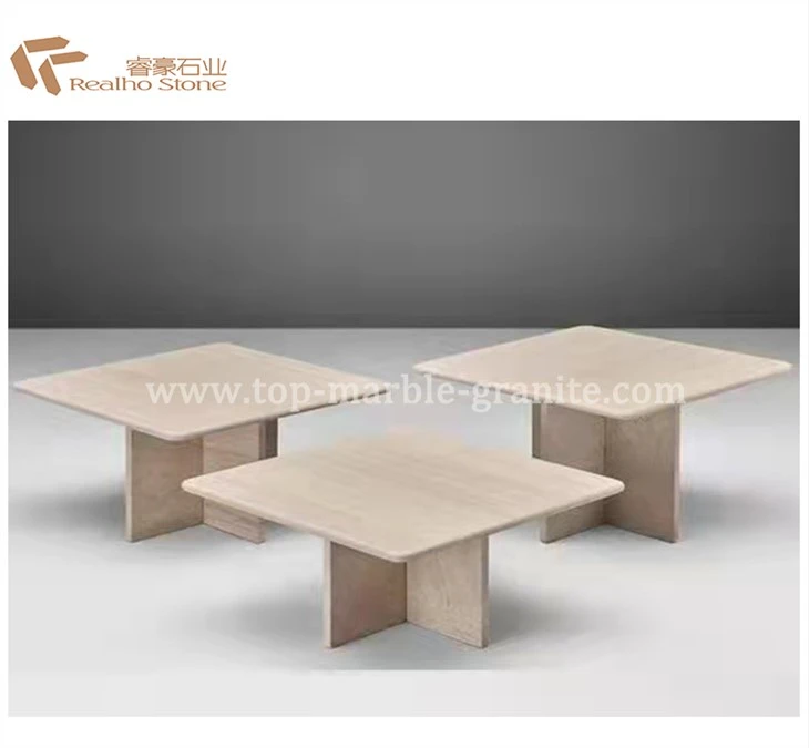 Bàn cà phê Travertine cho phòng khách