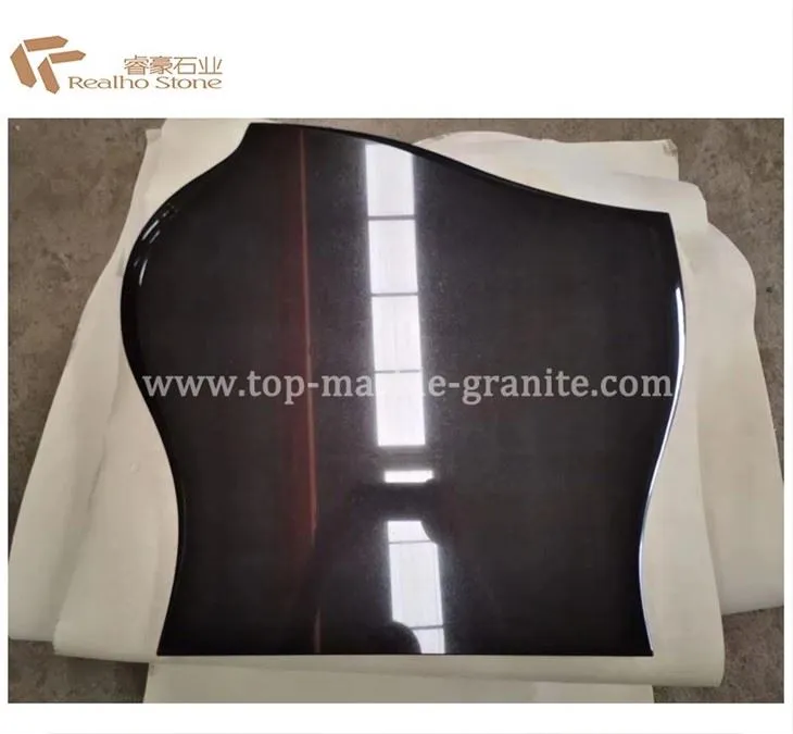 black granite tombstone