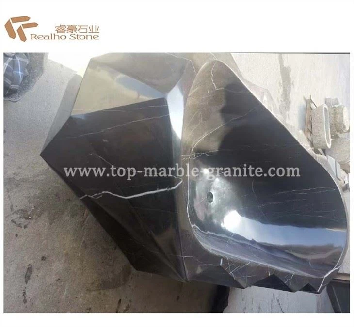 Black stone bathtub
