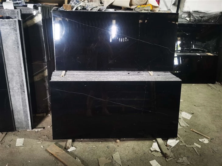 Đá cẩm thạch đen Marquina Black Negro Marquina, mặt bàn, cầu thang Tấm ốp tường, sàn nhà.